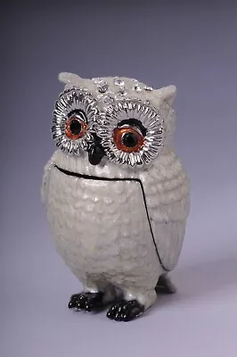 Silver  Owl  Trinket Box Hand Made  By Keren Kopal With  Austrian Crystals • $8.50