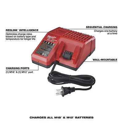 New Milwaukee 48-59-1812 Battery Charger M18 / M12 12 Volt 18 Volt Genuine OEM • $24.99