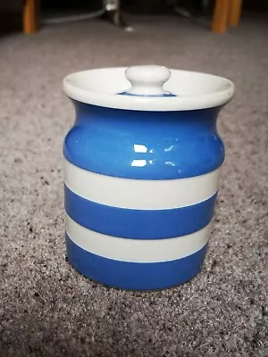 T.G. Green Blue Cornishware Spice Jar Green Shield Backstamp • £5