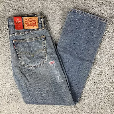 Levis Mens 527 Slim Bootcut Jeans 31X30 Blue Stretch 5 Pocket Faded NEW • $23.98