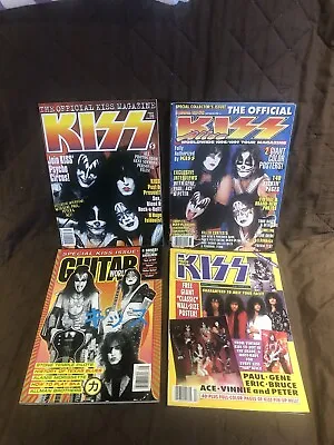 Lot Of 4 Kiss Magazines Guitar World Rip Metal Edge W / Posters Ships Free • $54.99