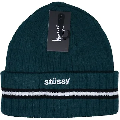 Stussy Athletic Striped Cuff Beanie Green • $78.98