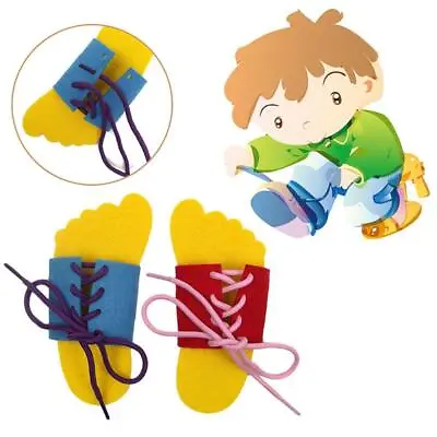 2x Kids Learn To Lace Tie Shoes Practice Lacing Learning Children's SALE X7Q5 • £2.88