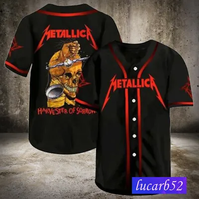 Metallica Rock Music Band Baseball Jersey Shirt • $28.36