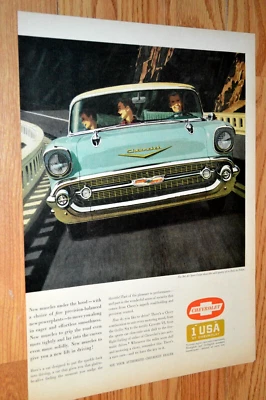 $14.99 • Buy 1957 Chevy Bel Air Sports Coupe Original Large Vintage Advertisement Print Ad 57