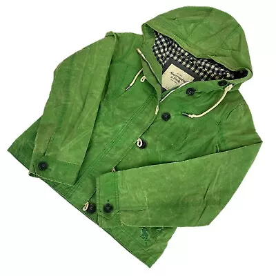 Abercrombie & Fitch British Millerain Waxed Women's Green Jacket Size L • $44.99