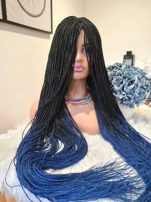 £39.99 • Buy Stunning Light Weight Ombre Braid Wig In Black And Blue 💙🖤