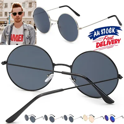 $9.55 • Buy UV400 Round Vintage Retro Sun Glasses Polarized Steampunk Sunglasses Mens Hippie