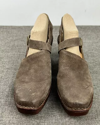 Born Slingback Shoe Clogs Women Size 8M Taupe Suede Leather Close Toe Sandals • $27