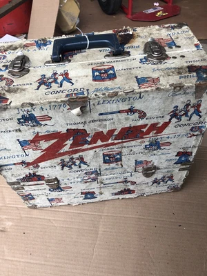 $99 • Buy Zenith Tube Carrying Case  TV Radio Vacuum Vintage Filled With Hundreds Of Knobs