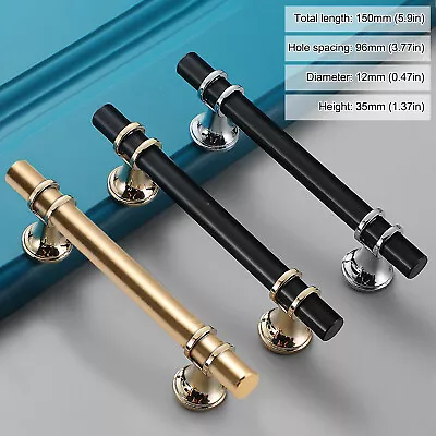 96mm Kitchen Cupboard Cabinet T-Bar Door Handle Wardrobe Drawer Pull Knobs Black • $40.49