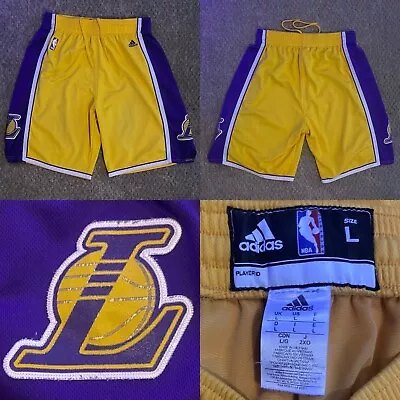 Official L Stitched 2012-13 Adidas Los Angeles Lakers NBA Swingman Shorts Kobe • £24.99