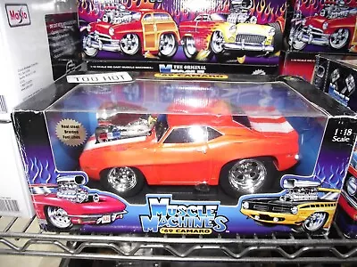 Muscle Machines 1/18 69 Camaro Orange W/ White Stripes NIB • $11.50