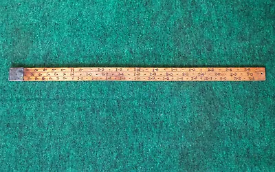 Vintage Scale Rule Log Rule Lumber Measurement Stick Brass / Wood Found Maine • $25