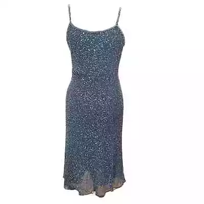 Vintage Silk Hand Beaded Gown S Small • $120