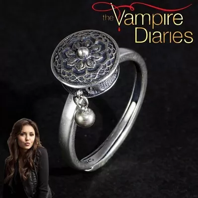 The Vampire Diaries: Antique Silver Gothic Adjustable Size Spinning Centre Ring • £7.95