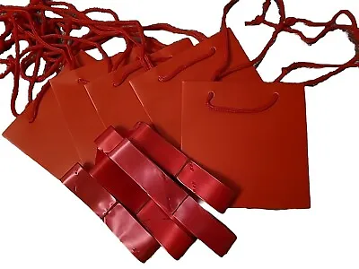 5 X Square Florest Hand Tie Bags 17cm X 17cm & 5 X Pull Bows - Cupcake Bouquets  • £12