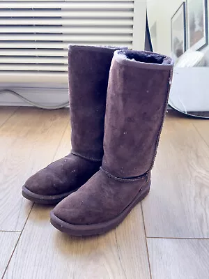 UGG Australia Classic Brown Sheepskin Tall Boots Women's Size 5 • $25