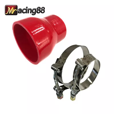 EMUSA 2  To 2.75  Red Silicone Hose Pipe Intercooler Coupler Turbo And 2xT-Clamp • $16.98