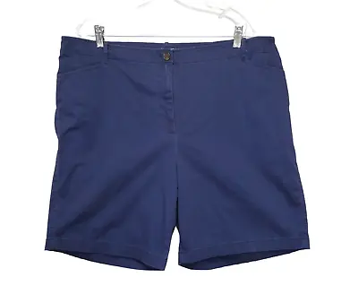 J Jill Live In Chino Shorts Womens Size 22 Navy Blue Pockets 8.5  Inseam • $9.98