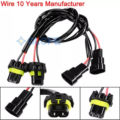 Extension Wiring P 9006 HB4 2X Harness Head Light Female Male Replace Plug Bulbs • $9.85