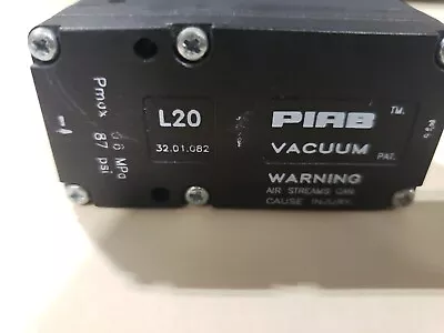 $55 • Buy Piab Pneumatic Vacuum Generator Pump L20 Silencer
