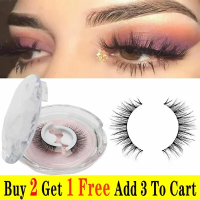 £2.75 • Buy Fake Eyelashes Natural Curly Reusable Self-adhesive False Eyelashes 3D Mink UK