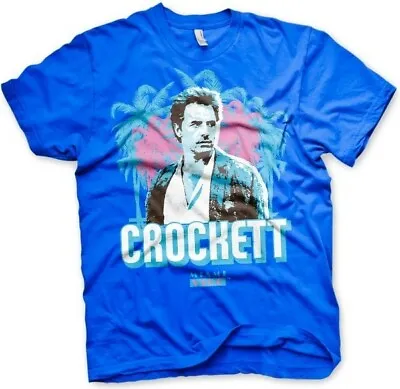 Miami Vice Crockett Palms T-Shirt Blue • £25.70
