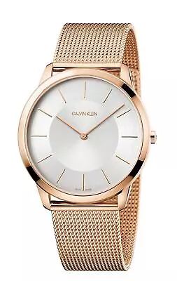 Calvin Klein Rose Gold Mesh Bracelet Watch K3M2T626 • £126