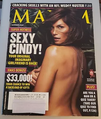 Maxim Magazine December 2005 Cindy Crawford • $3.99