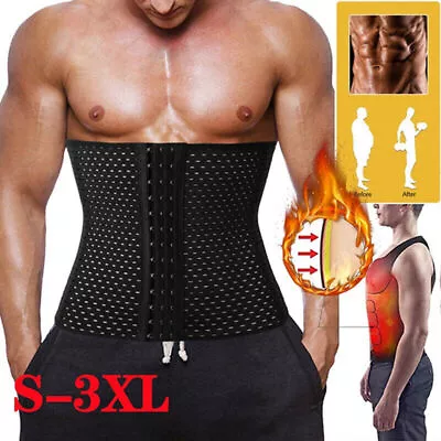 Men's Waist Trainer Body Shaper Tummy Girdle Belt Loss Belly Fat Burners Corset • $9.30