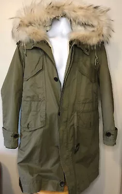 Kai-Aakmann Racoon Fur 2 In 1 Parka Olive Green S • $100