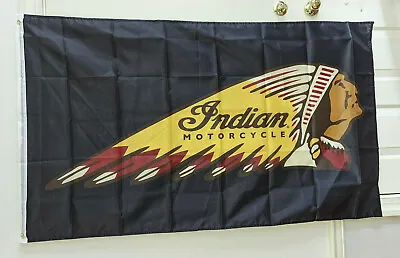 $13 • Buy Indian Motorcycles Logo Flag Banner 3x5 Ft Mancave Garage Flag MX/SX