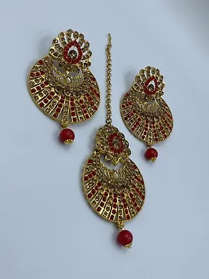 Indian Bollywood Style Tikka And Earrings Set - Jhumka And Tikka Set • $19.99