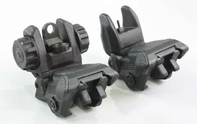 Black Polymer Picatinny Flip-Up A Pair Front & Rear Combo Sights Dual Aperture • $16.88