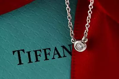 Tiffany & Co. Elsa Peretti Silver Diamonds By The Yard .03ct 16  Necklace • $360