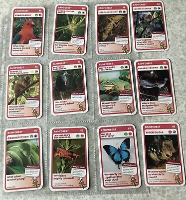 Woolworths Green Aussie Animal 12x Rainforest Cards • $5