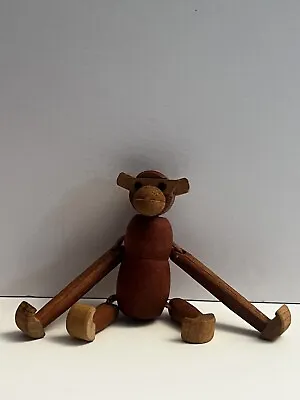 Vtg Teak Mid Century Modern Articulated Hanging Monkey Bojesen Style 5” Tall • £38.57