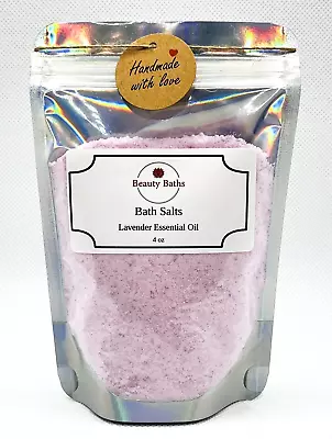 Lavender Bath Salts Epsom Salt Bath Soak Gift For Her Therapeutic Body Soak • $7.71