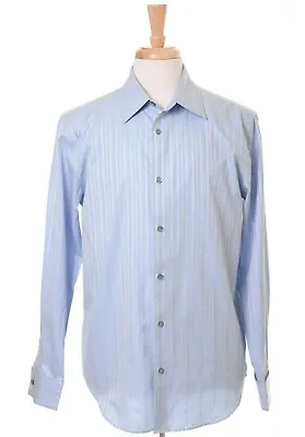 Calvin Klein Light Blue Regular Fit 100% Cotton French Cuff Mens Dress Shirt • $12.99