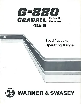 Equipment Brochure - Warner & Swasey - Gradall - G-880 - Crawler - C1978 (E5641) • $10.81