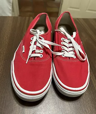 Vans Off The Wall  Casual Shoes Sneakers Unisex Red Canvas #72156 US Mens Sz 11 • $25