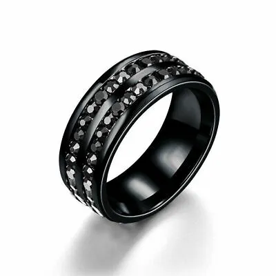 Men Titanium Stainless Steel Ring Fashion Wedding Punk Jewelry Band Rings Gift • $2.53