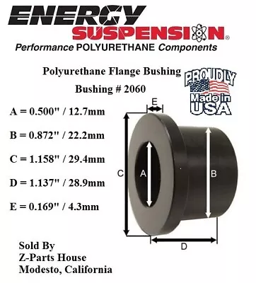 7/8  O.D. X 1/2  I.D.  Polyurethane Flange Type Bushing   (2060G) • $3.47