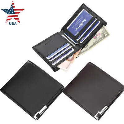 Men's Small Wallet Leather Slim Bifold Credit Card Holder Front-Pocket Wallet US • $7.28