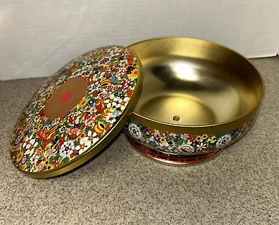Daher Long Island Vintage Metal Tin Floral Flowers Made In England Gold • $31.99