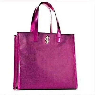 $19.95 • Buy Juicy Couture Metallic Pink Tote Bag JC Emblem Black/White Striped NWT