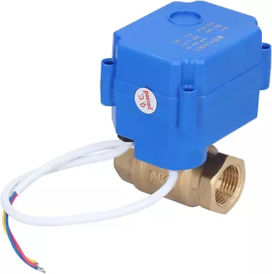 Electric Ball Valve Brass Motorized Straightway Valve With Switch Indication • $35.44