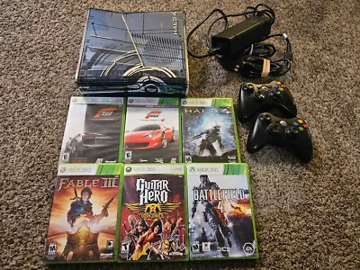 Xbox 360 S Halo 4 Limited Edition 320GB Console Controllers CABLES AND 6 GAMES • $209