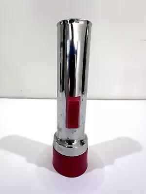 Vintage Eveready Red Silver Union Battery Powered Commander Flashlight Works! • $14.99